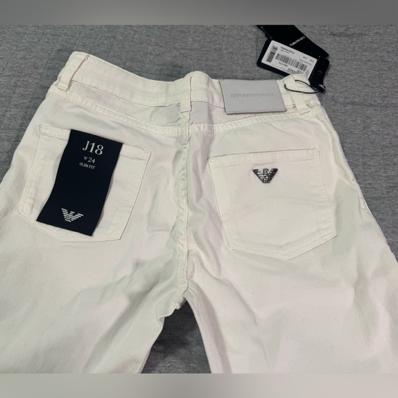 Emporio Armani J18 Straight Leg Slim Fit White Women’s Jeans Size 24 - Picture 4 of 12